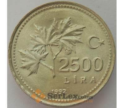 Монета Турция 2500 лир 1992 КМ1015 UNC (J05.19) арт. 17084