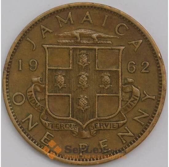 Ямайка монета 1 пенни 1962 КМ37 XF арт. 41893