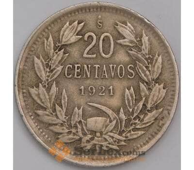 Монета Чили 20 сентаво 1921 КМ167 XF арт. 39584