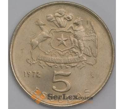 Монета Чили 5 эскудо 1972 КМ199 UNC (J05.19) арт. 16837