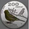 Канарские острова 200 песет 2017 Prooflike UNUSUAL Канарейка арт. 28974