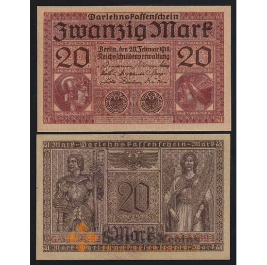 Германия 20 марок 1918 Р57 UNC арт. 53985