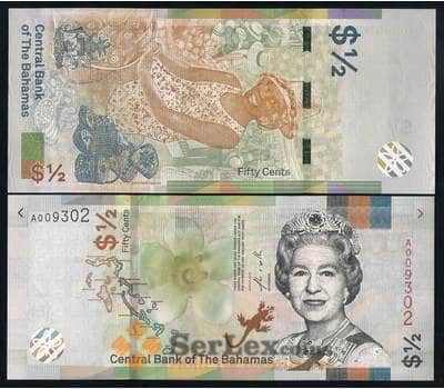 Банкнота Багамские острова 1/2 доллара 2019 РWA77 UNC арт. 13587