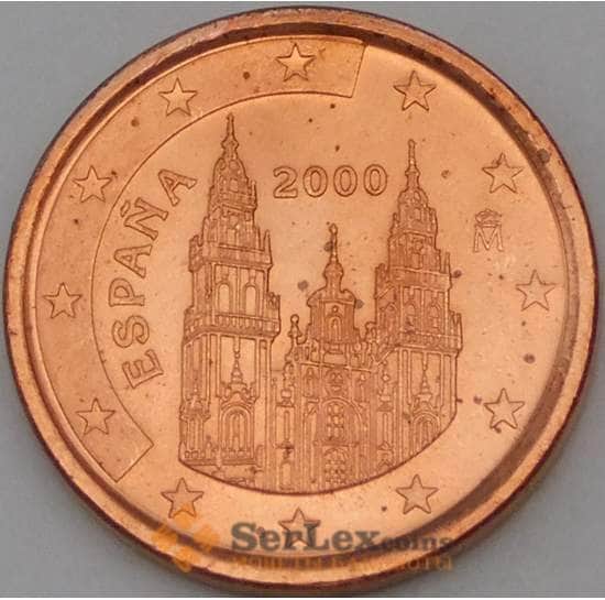 Испания 1 евроцент 2000 BU наборная арт. 28832
