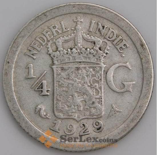 Нидерландская Восточная Индия 1/4 гульдена 1929 КМ312 VF арт. 46236