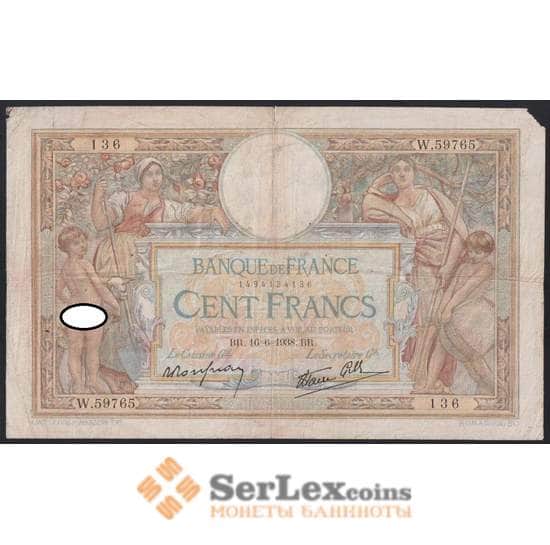 Франция банкнота 100 франков 1938 Р86 F арт. 47749
