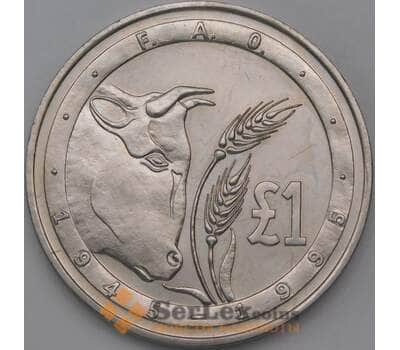 Монета Кипр 1 фунт 1995 КМ70 ФАО арт. 26312