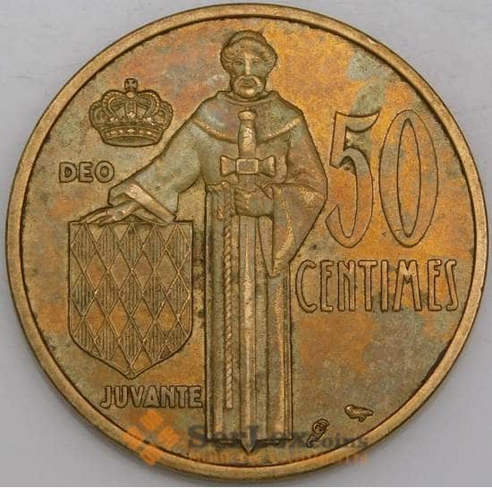Монако монета 50 сантимов 1962 КМ144 XF арт. 47356