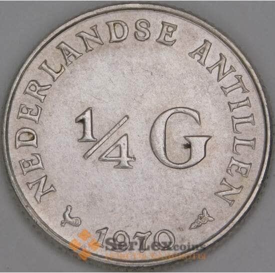 Нидерландские Антилы 1/4 гульдена 1970 КМ4 XF арт. 46244