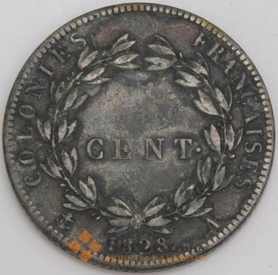 Франция монета 5 сантимов 1828 КМ10.2 VF арт. 45758