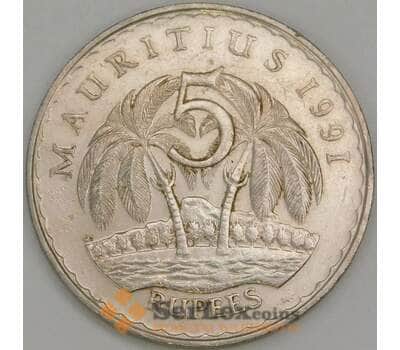 Маврикий 5 рупий 1991 КМ56 VF арт. 56398
