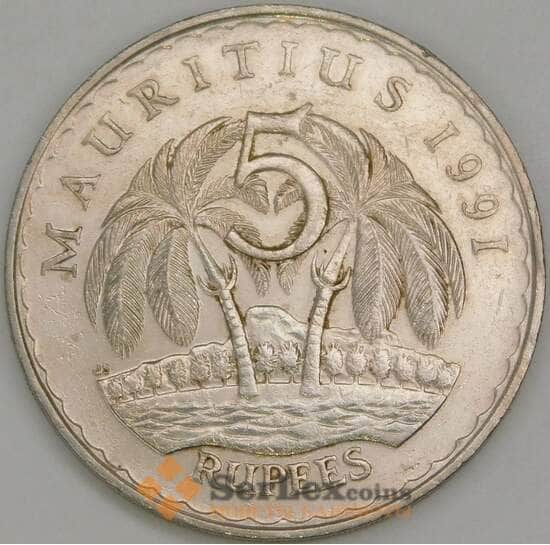 Маврикий 5 рупий 1991 КМ56 VF арт. 56398