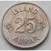 Монета Исландия 25 эйре 1946-1967 КМ11 XF арт. 6494
