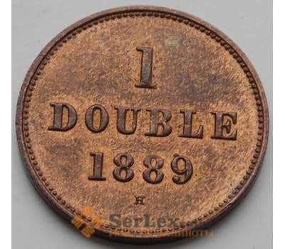 Монета Гернси 1 дубль 1889 КМ10 AU арт. 6565