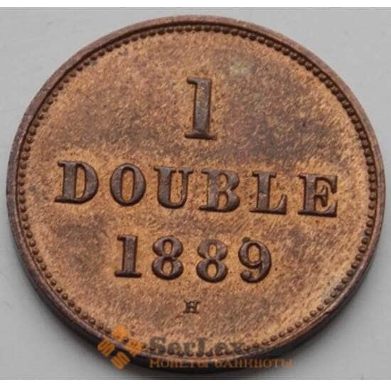 Гернси 1 дубль 1889 КМ10 AU арт. 6565