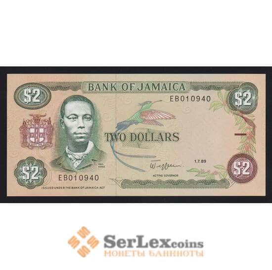 Ямайка 2 доллара 1989 Р69с UNC арт. 54734 Ямайка 2 доллара 1989 Р69с UNC арт. 54734
