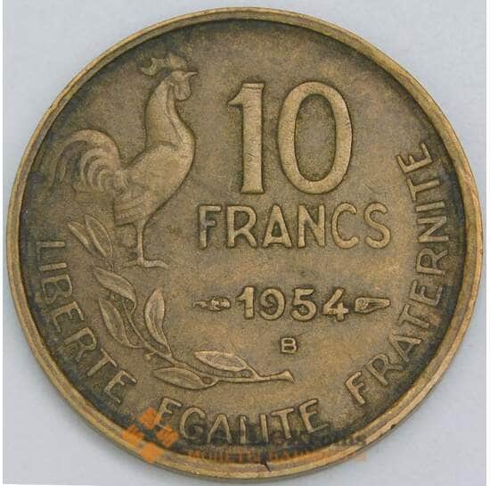 Франция 10 франков 1954 B КМ915.2 VF-XF арт. 57065