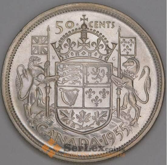 Канада 50 центов 1955 КМ53 aUNC арт. 53127