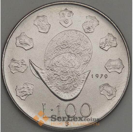 Сан-Марино монета 100 лир 1979 КМ95 UNC Институциональные органы государства арт. 21367