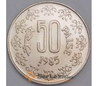 Индия монета 50 пайс 1985 КМ65 UNC  арт. 42042