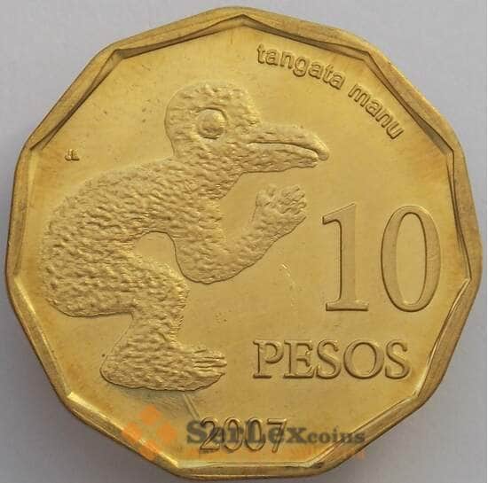 Остров Пасхи 10 песо 2007 UNC (J05.19) арт. 16933