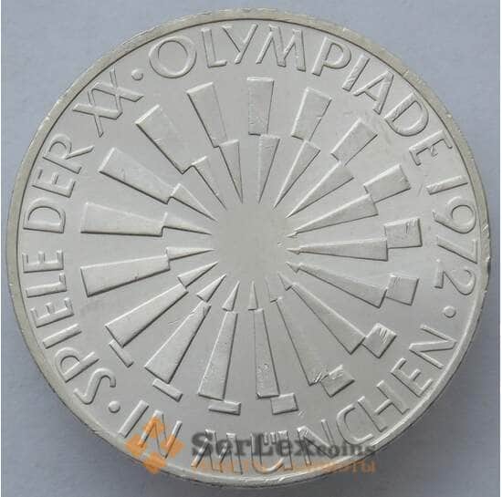 Германия 10 марок 1972 G КМ134 BU Серебро Эмблема  арт. 14878