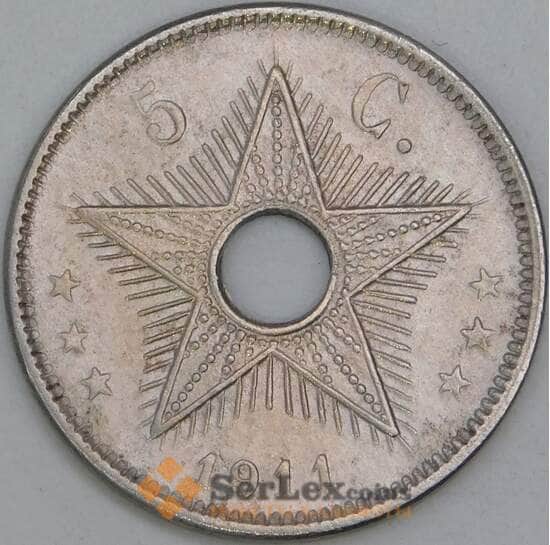 Бельгийское Конго 5 сантимов 1911 КМ17 XF арт. 55298