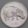Корея Северная 1/2 чон 2002 КМ190 Гиппопотам UNC арт. 26831