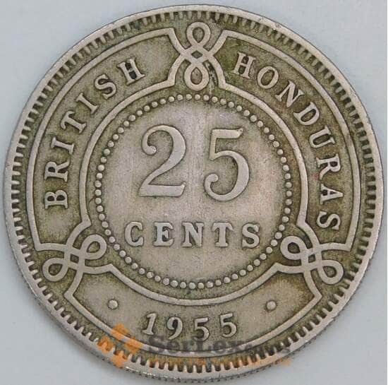 Гондурас Британский 25 центов 1955 КМ29 VF арт. 57199