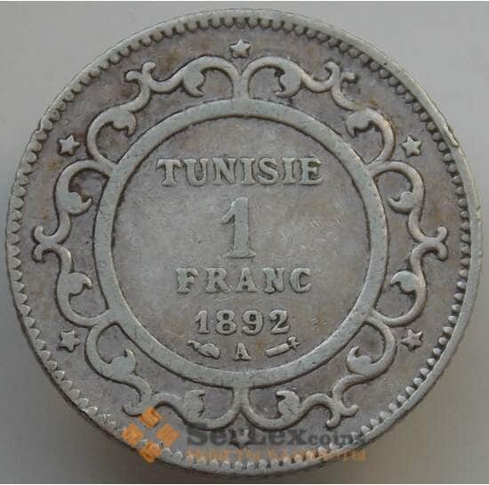 Тунис 1 франк 1892 КМ224 XF арт. 14135