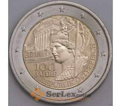 Монета Австрия 2 евро 2018 UNC 100 лет Республике арт. 8953