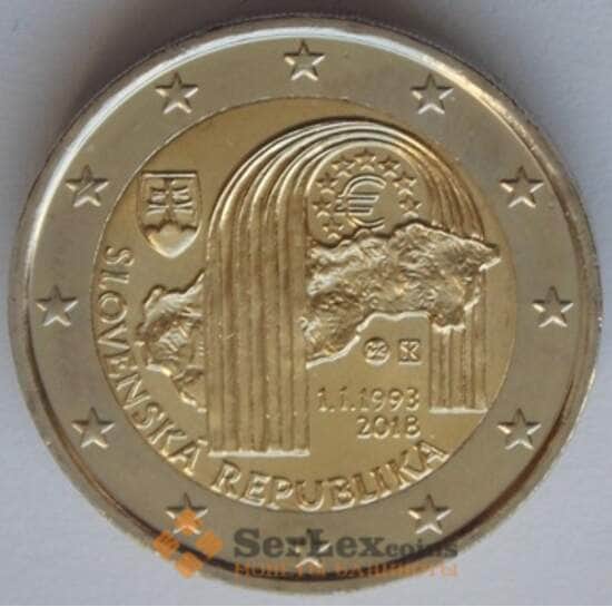 Словакия 2 евро 2018 UNC 25 лет Республике арт. 8954