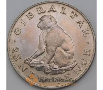 Монета Гибралтар 25 новых пенсов 1971 КМ5 AU Обезьяна арт. 27023