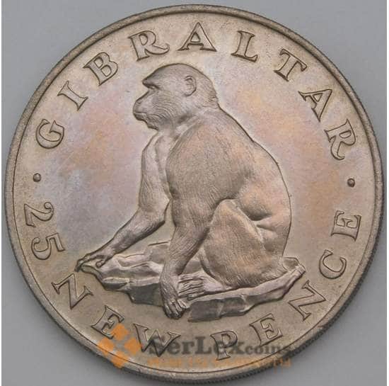 Гибралтар 25 новых пенсов 1971 КМ5 AU Обезьяна арт. 27023