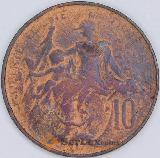 Франция 10 сантимов 1917 КМ843 F арт. 56998