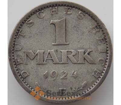 Монета Германия 1 марка 1924 F КМ42 VF Веймарская Республика арт. 12156