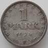 Германия 1 марка 1924 F КМ42 VF Веймарская Республика арт. 12156