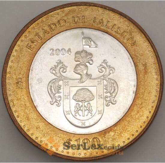 Мексика 100 песо 2004 КМ750 aUNC Серебро Халиско (n17.19) арт. 19046