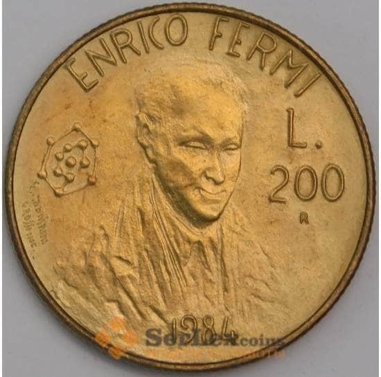 Сан-Марино монета 200 лир 1984 КМ166 UNC Ученые арт. 42879