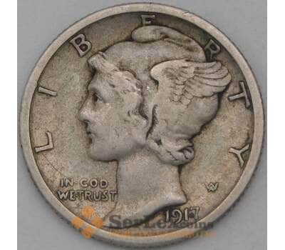 Монета США 10 центов 1917 КМ140 XF арт. 26112