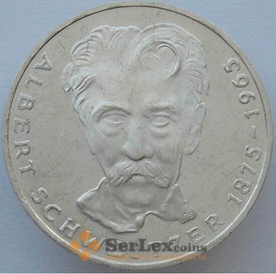 Германия 5 марок 1975 G КМ143 BU Альберт Швейцер Серебро (J05.19) арт. 15966
