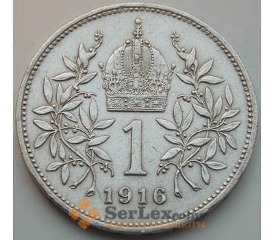 Монета Австрия 1 крона 1916 КМ2820 VF+ Серебро арт. 8775