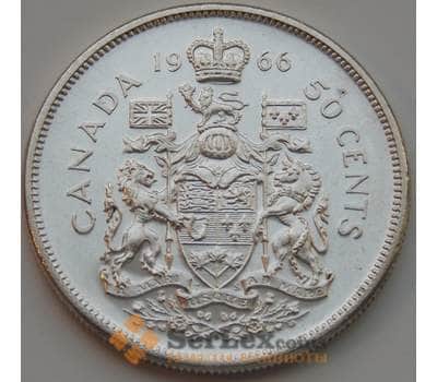 Монета Канада 50 центов 1966 КМ63 BU дефекты Серебро арт. 8770