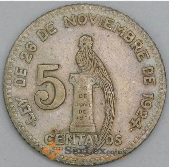 Гватемала 5 сентаво 1925 КМ238 VF арт. 56287