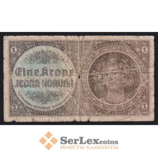 Богемия и Моравия 1 крона ND 1940 Р3а G арт. 53085
