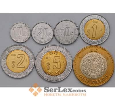 Монета Мексика набор монет 10, 20, 50 сентаво, 1, 2, 5, 10 песо 2009-2018 UNC арт. 37248