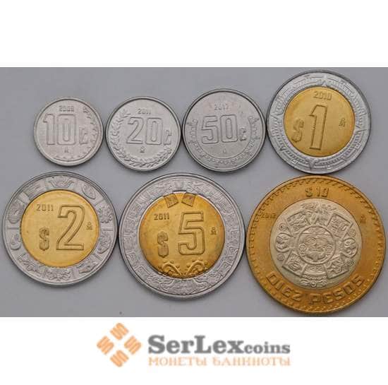 Мексика набор монет 10, 20, 50 сентаво, 1, 2, 5, 10 песо 2009-2018 UNC арт. 37248
