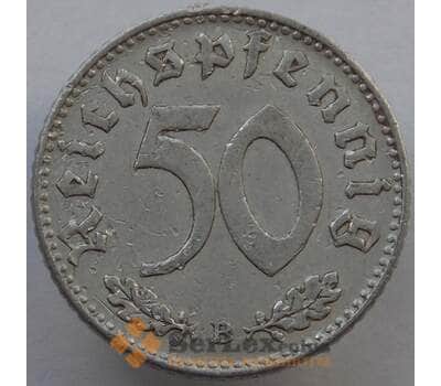 Монета Германия 50 пфеннингов (рейхспфеннигов) 1943 B КМ96 VF (J05.19) арт. 14999
