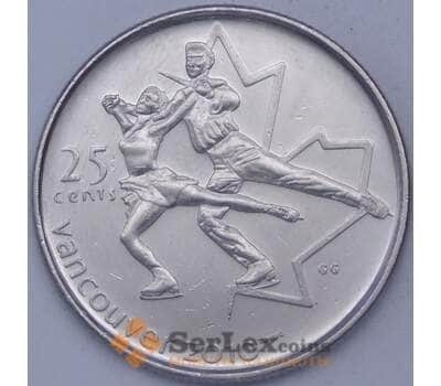 Монета Канада 25 центов 2008 КМ766 Ванкувер Фигурное катание XF арт. 23885