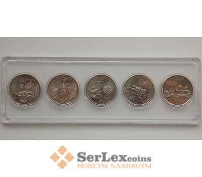 Монета США набор монет 25 центов 2000 Штаты и территории 5 монет UNC арт. 8484
